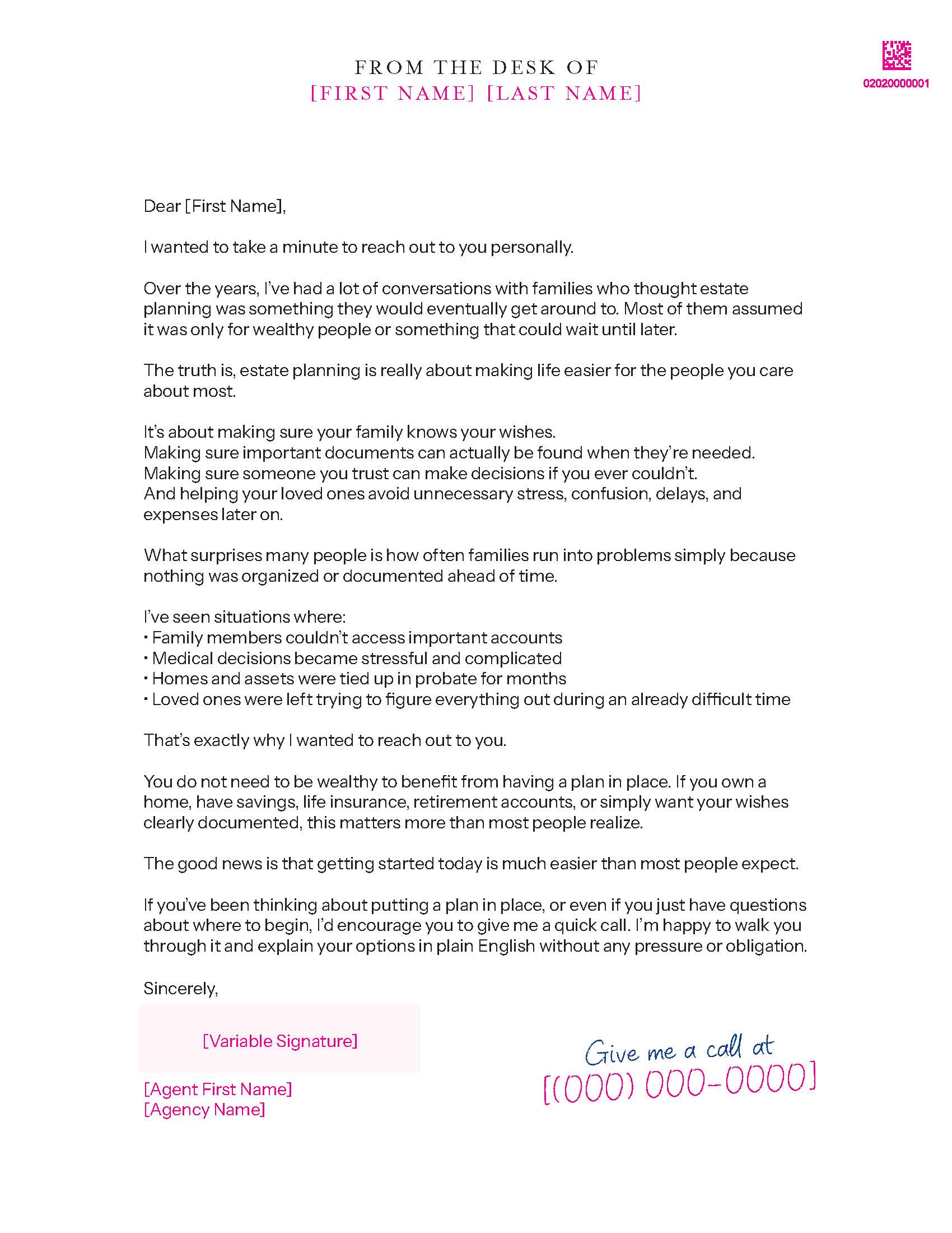 Standard Envelope Package B letter preview